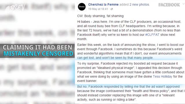 Facebook Bans Ad of Plus Size Model