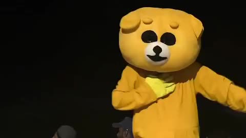 Cute bear dancing