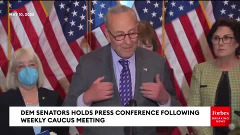 Chuck Schumer encouraging protest outside of the Supreme Court Justice’s house.