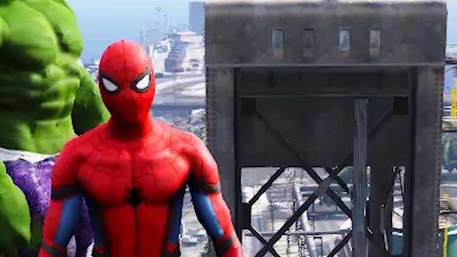 Spidermsn Vs Hulk first round GTA V #Shorts