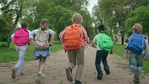 Pathway With Their Backpacks