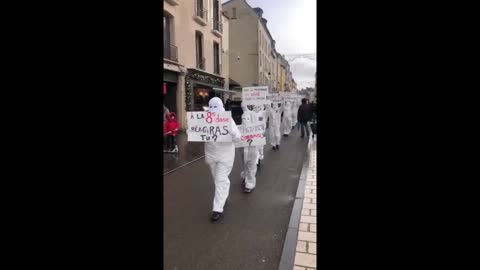 Les MAsques BLancs Saint Germain en Laye Action Pancartes le 27 Novembre