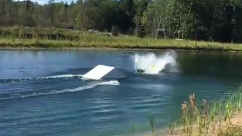 Wakeboard ramp immediate faceplant