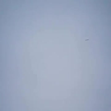 Russian cruise missile flying over Ukraine