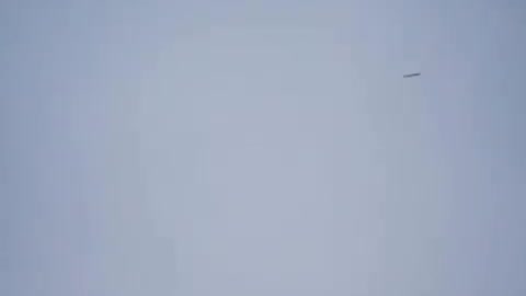 Russian cruise missile flying over Ukraine