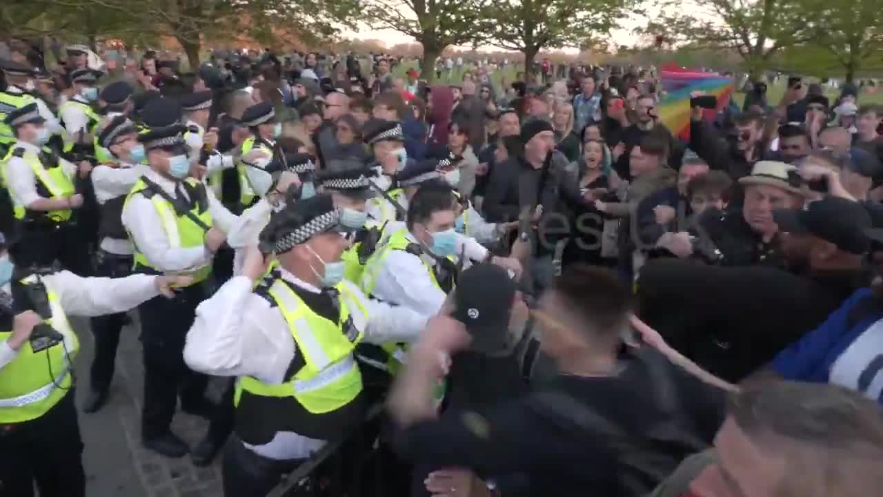U.K Police Dismantle Anti Lock down Protests