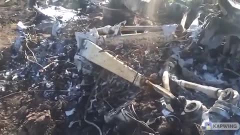 Remains of a downed Ukrainian Su-25