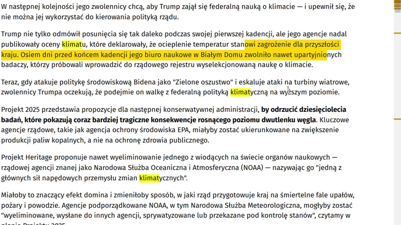 rump zniszczy fałszywą retorykę nowego porządku świata (Globalistów) tzn. "zmiany klimatyczne"