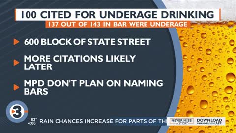 More than 100 people cited for underage drinking at downtown bar in single night