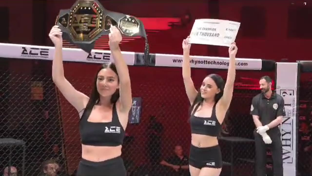 ACE 1 Ring Girls Championship belt show off