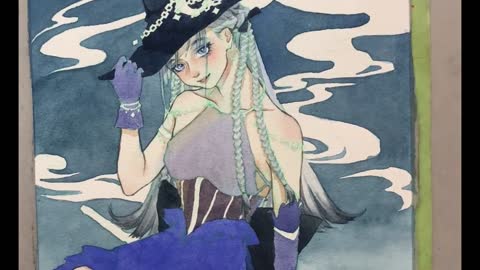 [Watercolor] A beautiful witch VII