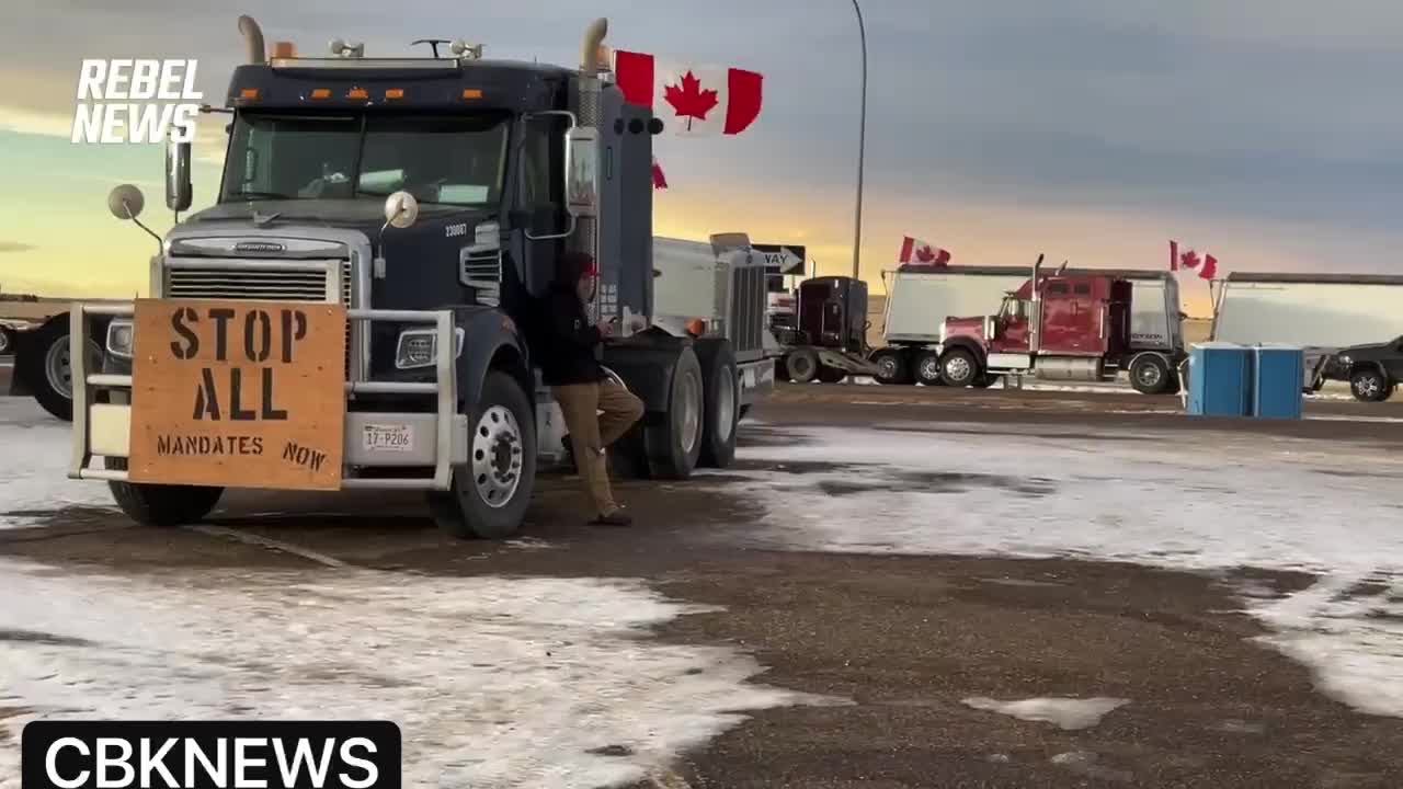 A message to JustinTrudeau by a protester at Coutts, Alberta blockade:
