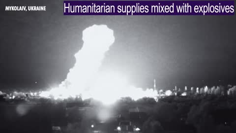 "Humanitarian supplies" mixed with explosives in Mykolaiv (Nikolaev) destroyed
