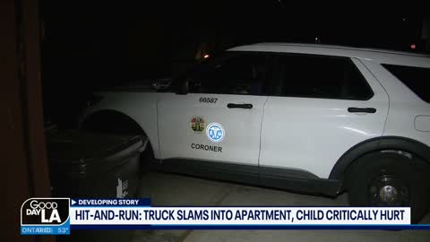 Child critically hurt when truck slams into Long Beach apartment