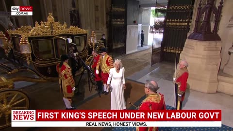 King Charles and Camilla arrive at Westminster for the state opening of parliament