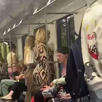 You need to get out of the subway car, like on stage