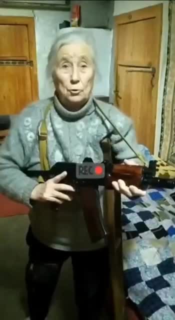 Ukrainian grandmother and her AKS-74U carbine.