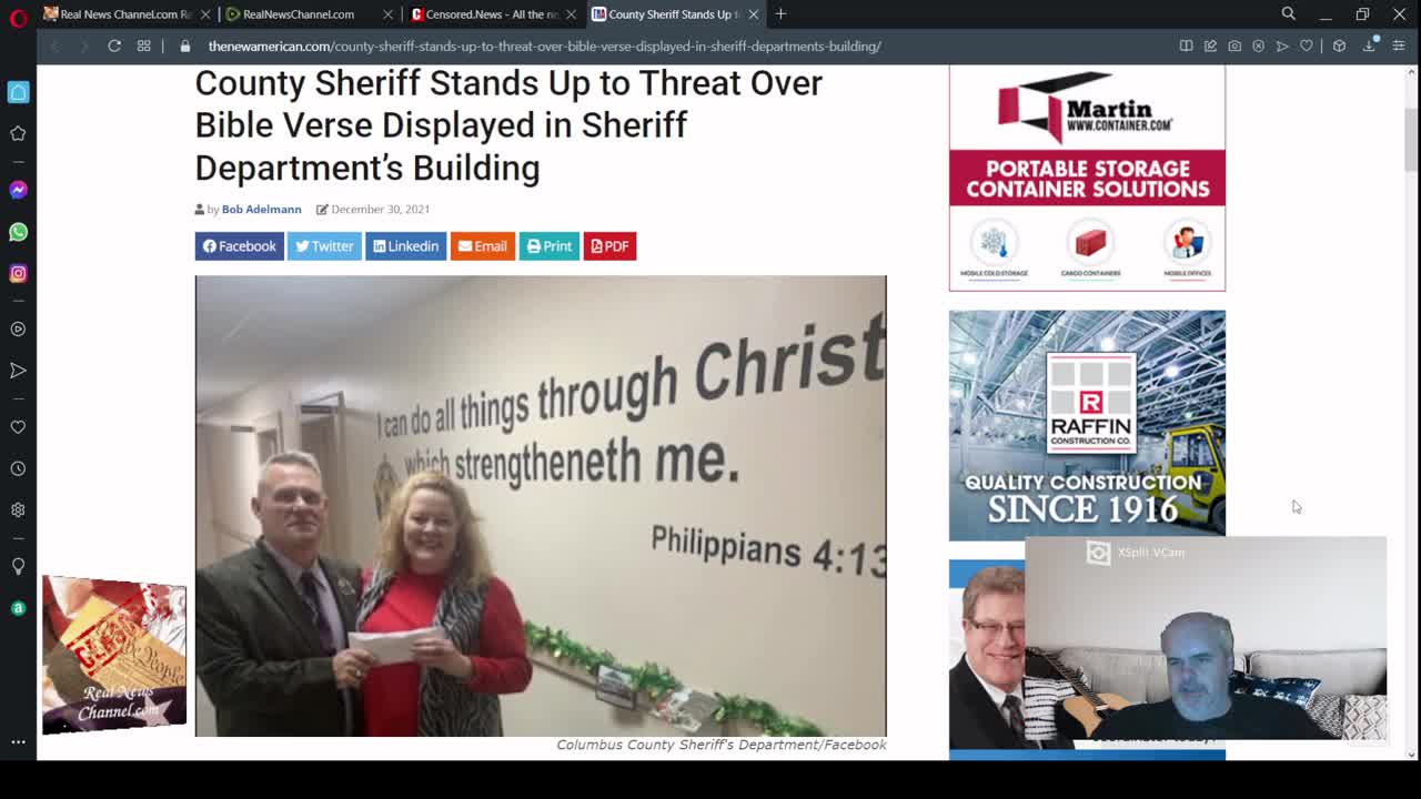 County Sheriff Stands Up to Threat Over Bible Verse Displayed in Sheriff Department’s Building