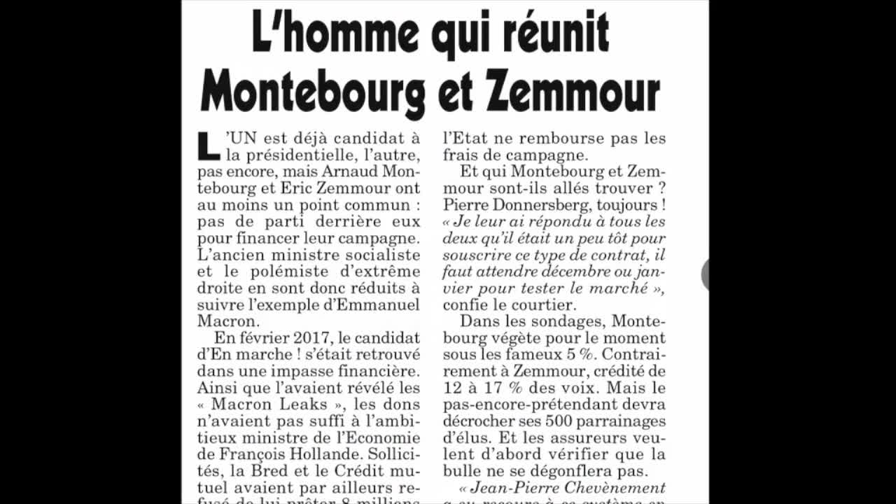 Le Financement de la campagne de d'Eric Zemmour - Faits & Documents