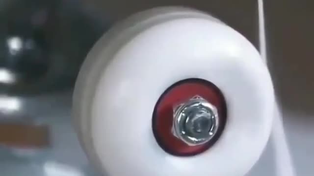 We spin the skateboard wheel with a 4000 bar jet