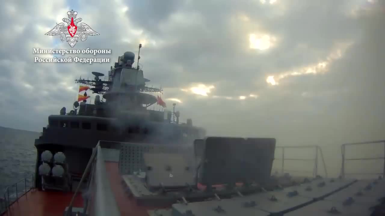Otvet Anti-Sub Missile Test-Launched by the frigate 'Marshal Shaposhnikov'