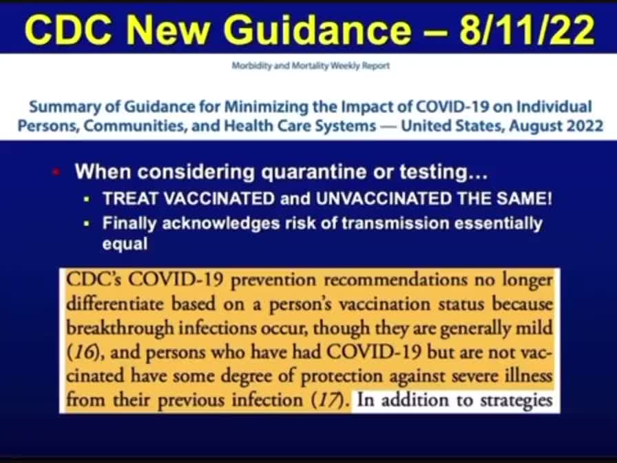 CDC new guidance August 11 of 22 interesting why are they still pushing it!