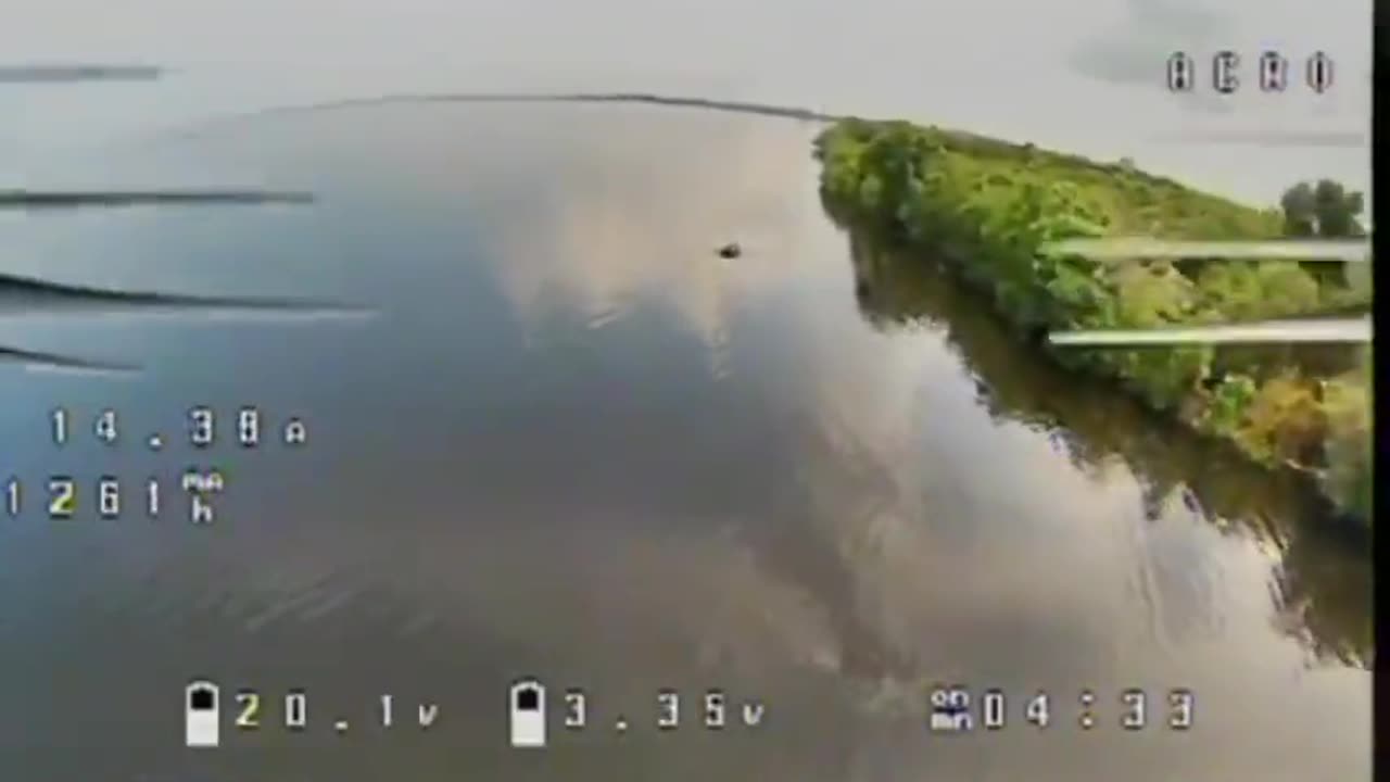 Ukrainian Drone Smashes into Russian Boat in the Dnipro River