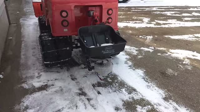 Sidewalk Size Snow Plow and Salt Spreader