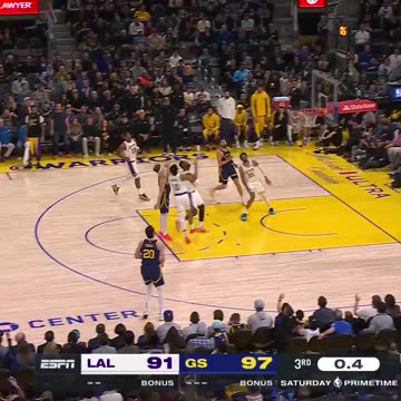 NBA - Podziemski floater at the 3Q 🚨 @Lakers 91 @warriors 99