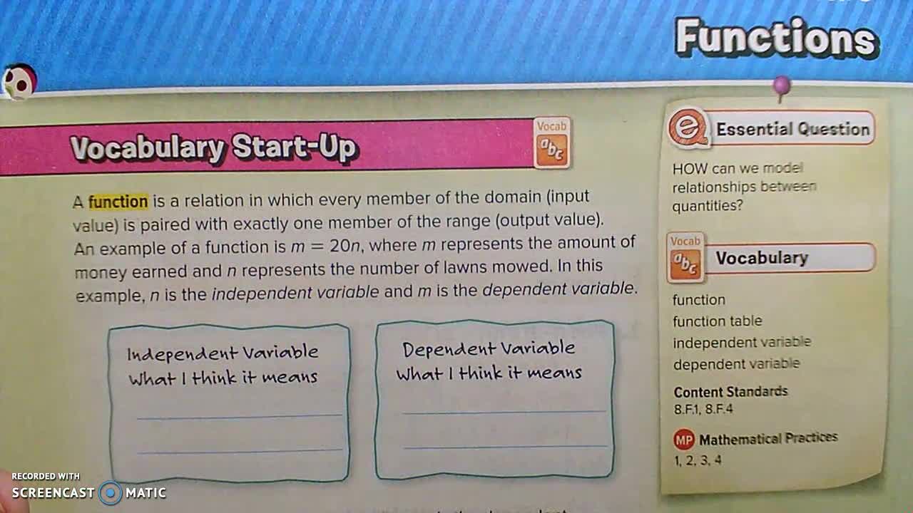 Gr 8 - Ch 4 - Lesson 3 - Functions