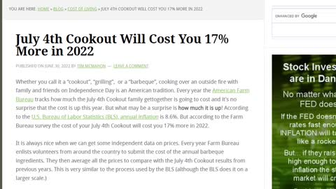 July 4th Cookout Costing 17% more