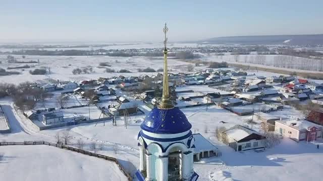 russian orthodox church in the snow