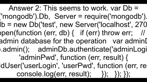 How do I create a new database using the MongoDB NodeJS driver