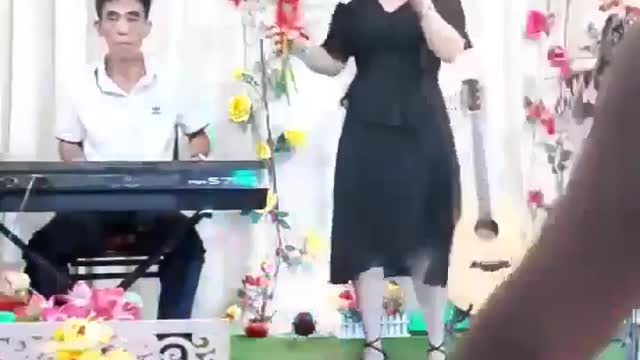 Funny karaoke style of asian people.