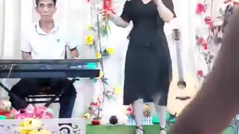 Funny karaoke style of asian people.