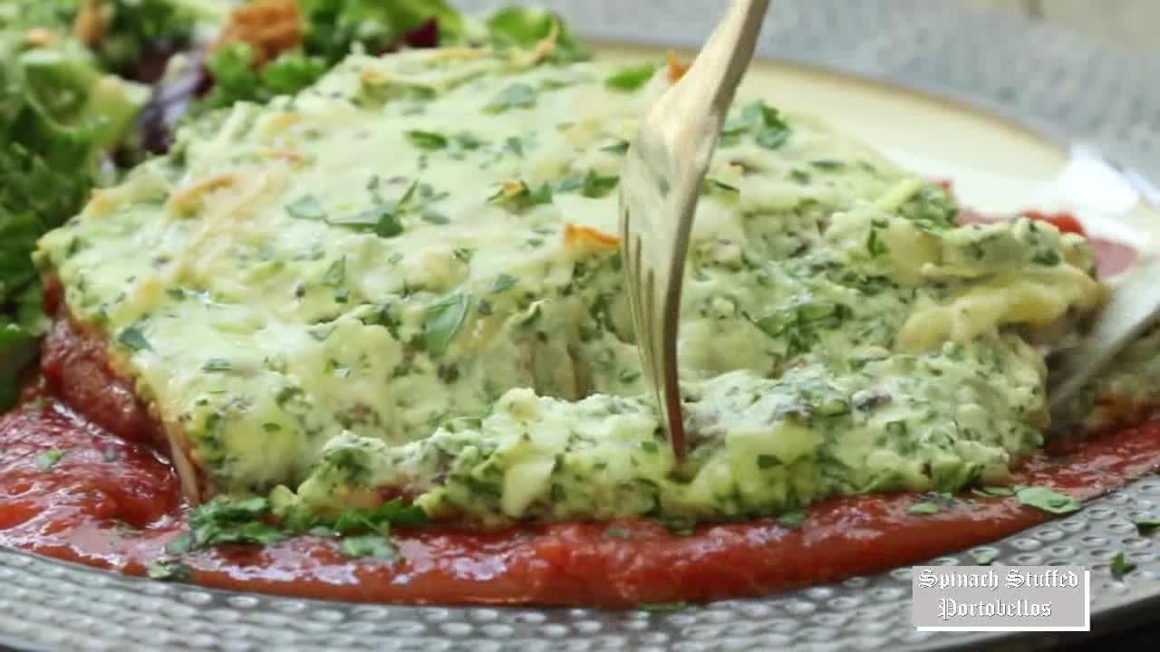 Cheese Spinach Stuffed Portobellos