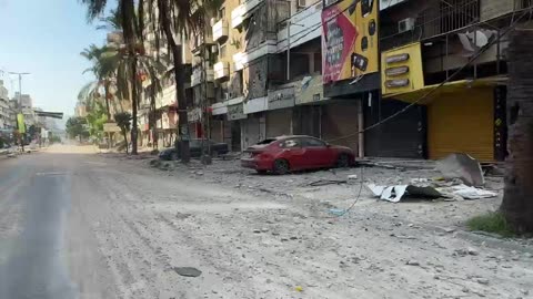 Destruction caused by the ongoing Israeli aggression in the southern suburbs of Beirut