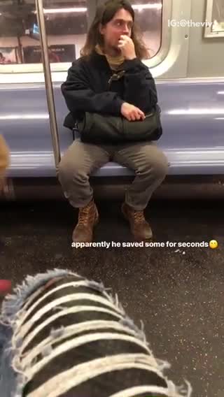 Apparently he saved some for seconds guy picks nose