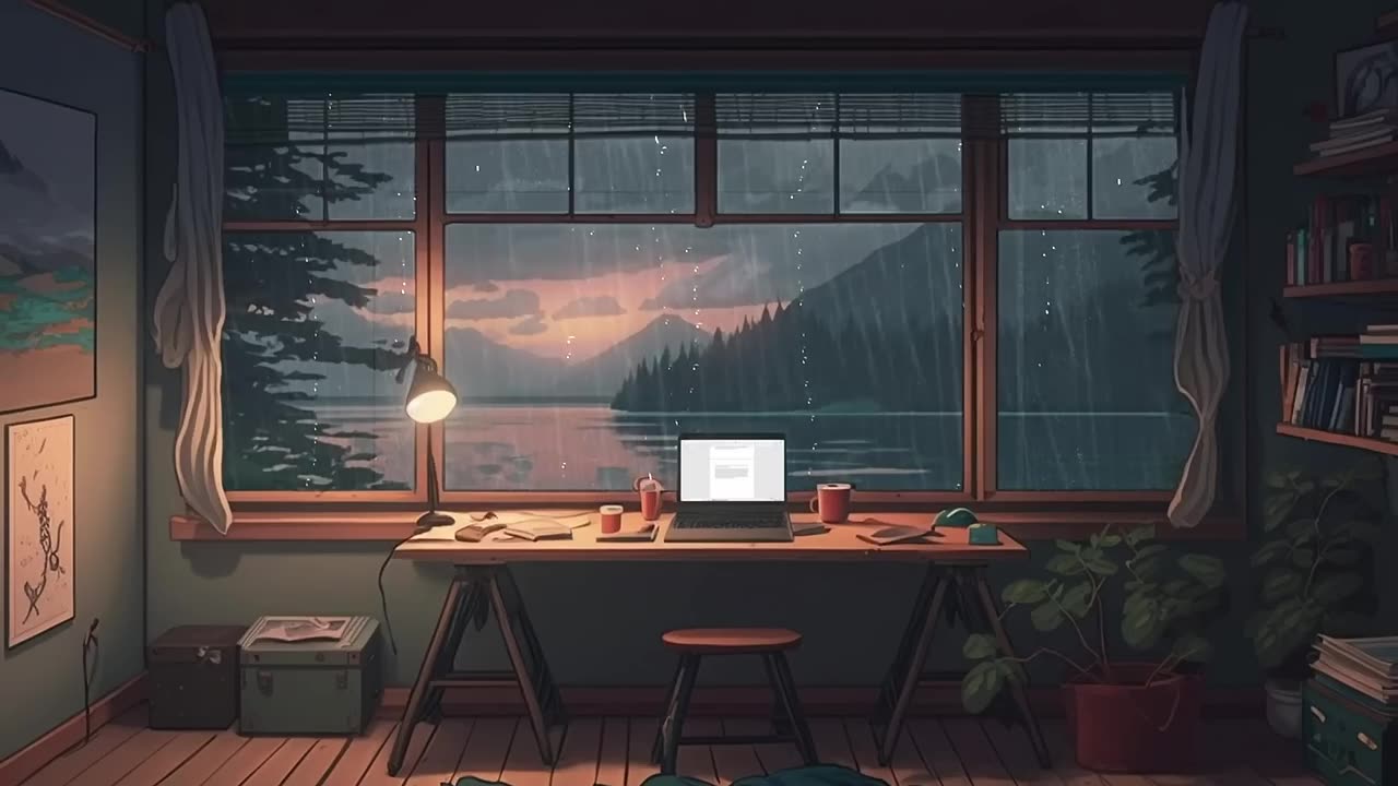 Rainy Afternoon - Lofi - Rain Relax Sounds