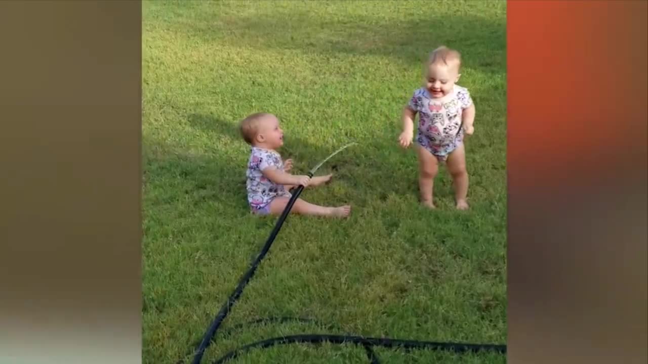 Try not to laugh:funniest baby playing with water 🥰🥰