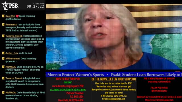 2022-04-11 07:00 EDT - Patriots Soapbox AM: with LadyRWB , MykelJaye & DD