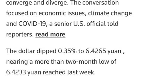 Dollar dips on stronger risk appetite after U.S., China call.