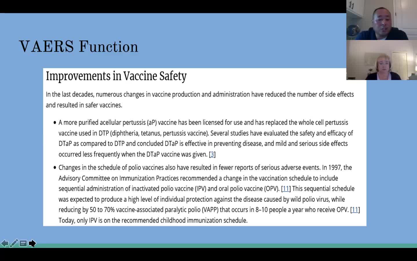 Vaccine Safety Monitoring - VACCINE ADVERSE EVENTS REPORTING SYSTEM –(VAERS)