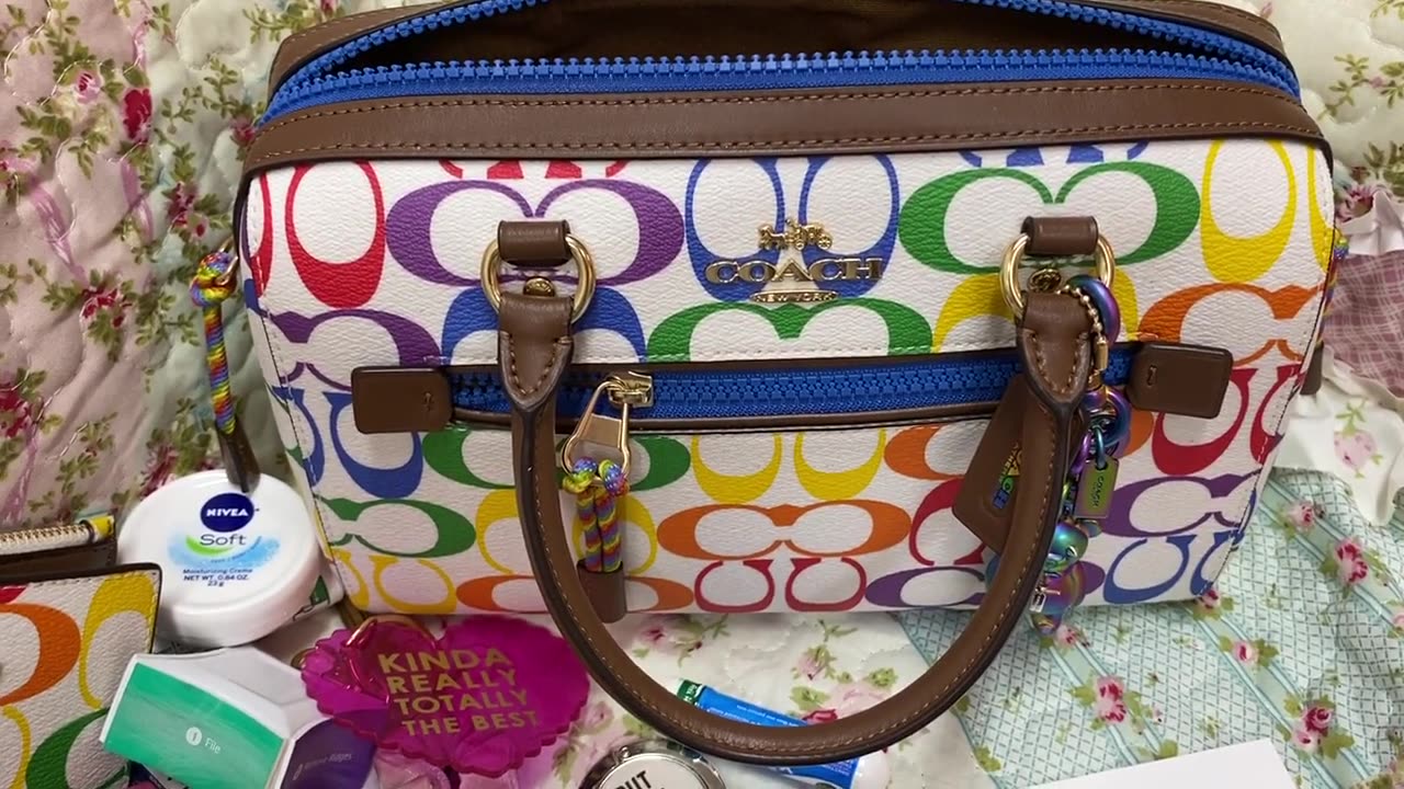 What's in my Coach Rowan Rainbow Bag