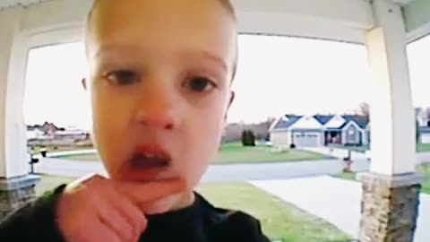 Funny Moments Dad Helping Son Through Ring Doorbell