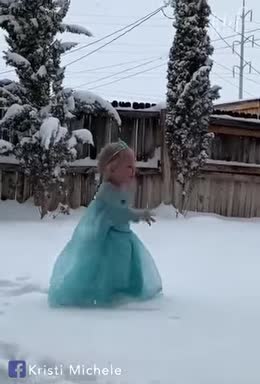 Madelyn finally got some snow to do her scene