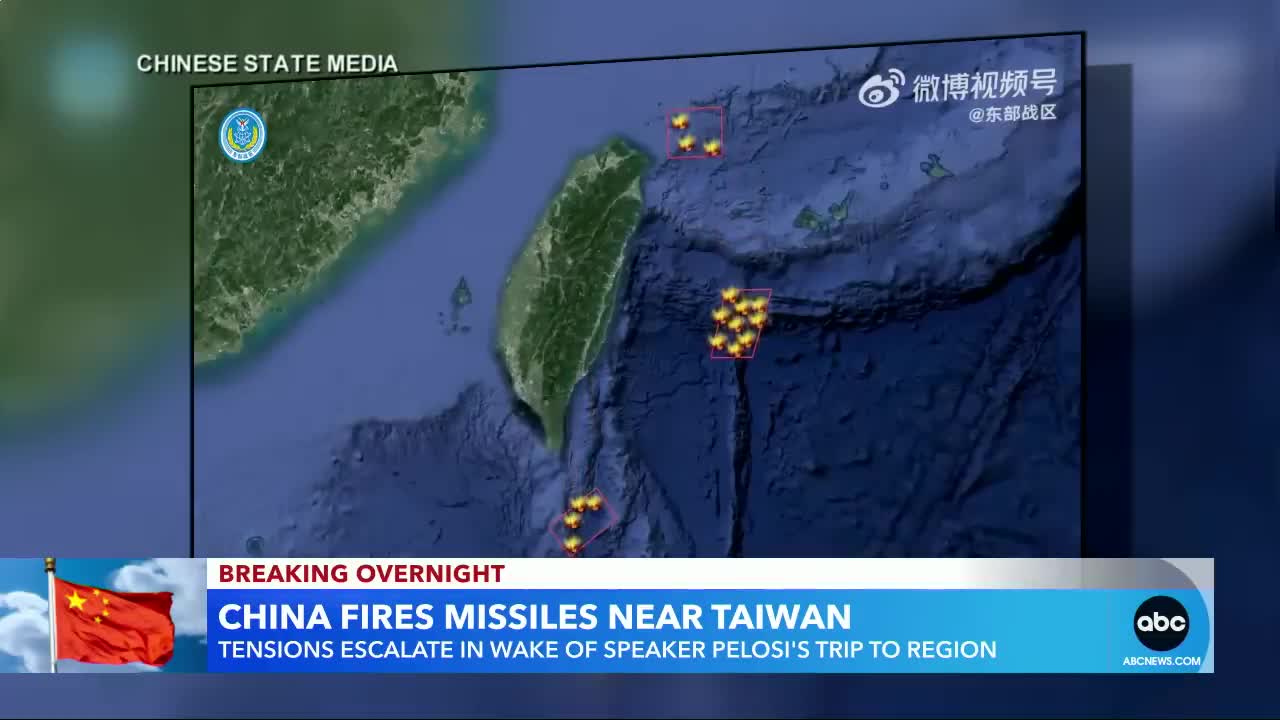 China fires missiles near Taiwan following Pelosi visit