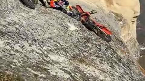 Enduro Rider Has Close Call With Mountain Edge