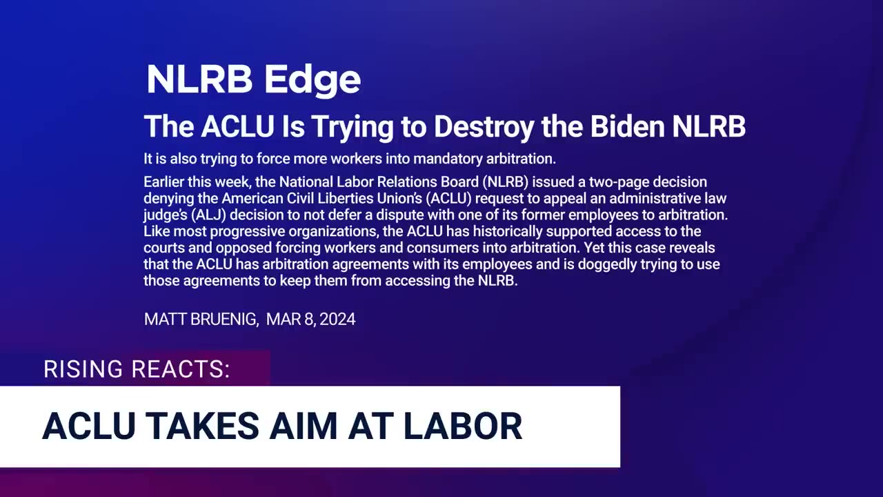 ACLU fights AGAINST Worker Rights, WhenPOLITICAL CORRECTNESS Bites You BACK