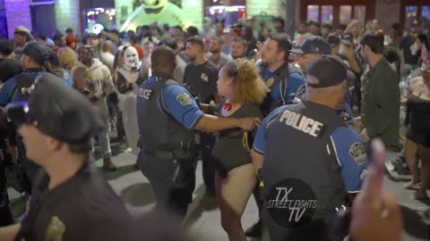 Crazy fight breaks out Halloween 2024 6th Street Austin, TX